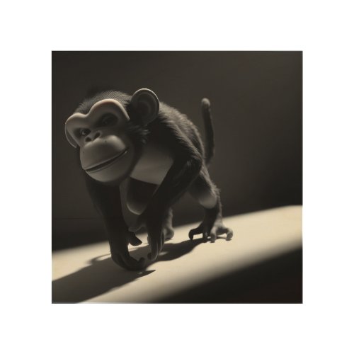 Black & White Monkey Wood Wall Art