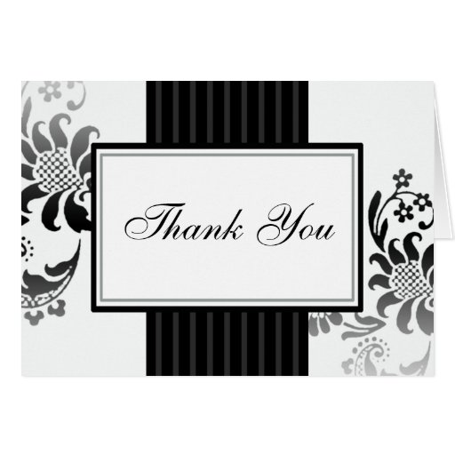 Black & White Monochrome Band Thank You Card | Zazzle