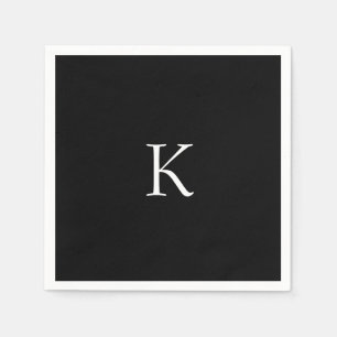 Black White Monogram Bridal Shower Graduation 2026 Napkins