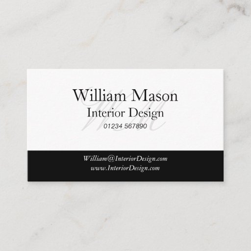 Customizable Black &amp; White Monogram Business Card