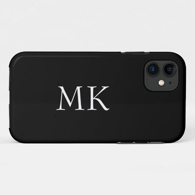 Black White Monogram  Case-Mate iPhone Case (Back (Horizontal))