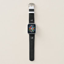 Black white monogram custom minimalist apple watch band