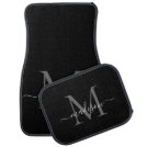 Black White Monogram Elegant Classic Chic Script Car Floor Mat Black White Monogram Elegant Classic Chic Script Car Floor Mat