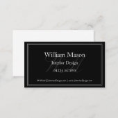 Black & White Monogram Framed Business Card (Front/Back)