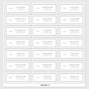 Black & White Monogram Guest Address  Sticker