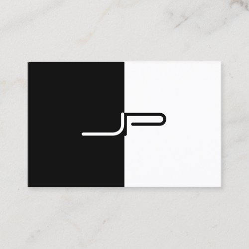 Black White Monogram Initial Elegant Modern Trendy Business Card