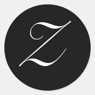 Black & White Monogram Initial Seal "Z"