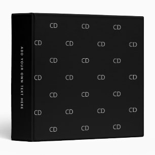 Black white monogram initial simple office school 3 ring binder