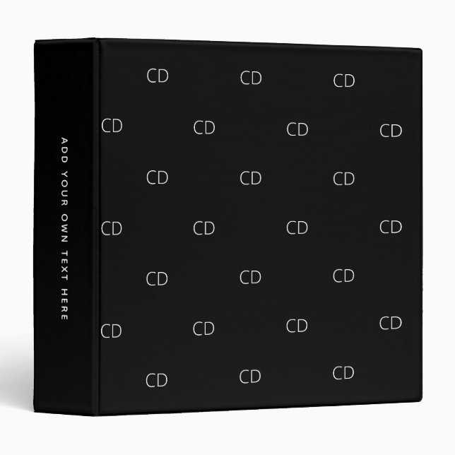 Black white monogram initial simple office school 3 ring binder (Front/Spine)