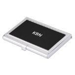 Black White Monogram Initials Gift Him Business Card Case