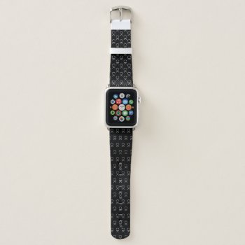Black White Monogram Initials Minimalist Elegant Apple Watch Band by Thunes at Zazzle
