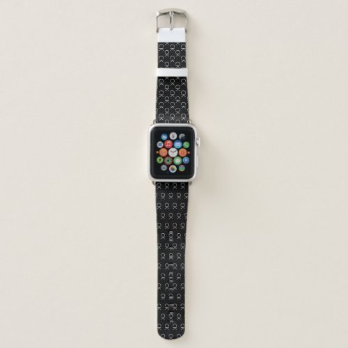 Black white monogram initials minimalist elegant apple watch band