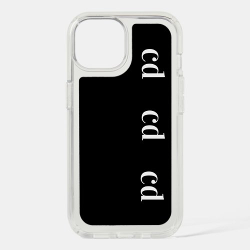 Black white monogram initials modern custom iPhone 15 case