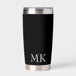 Black White Monogram  Insulated Tumbler