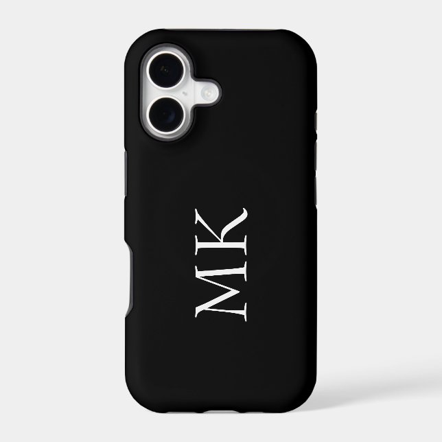Black White Monogram  Iphone Case (Back)