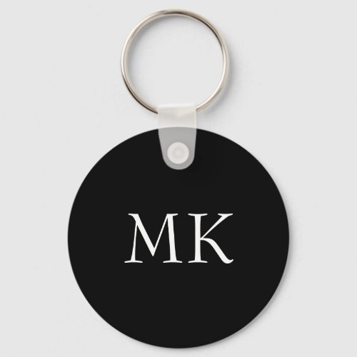 Black White Monogram  Keychain