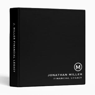 Black White Monogram Legacy Binder