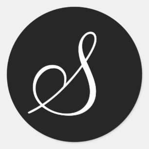 Black White Monogram Letter Wedding Seals