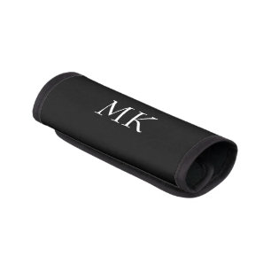 Black White Monogram Luggage Handle Wrap