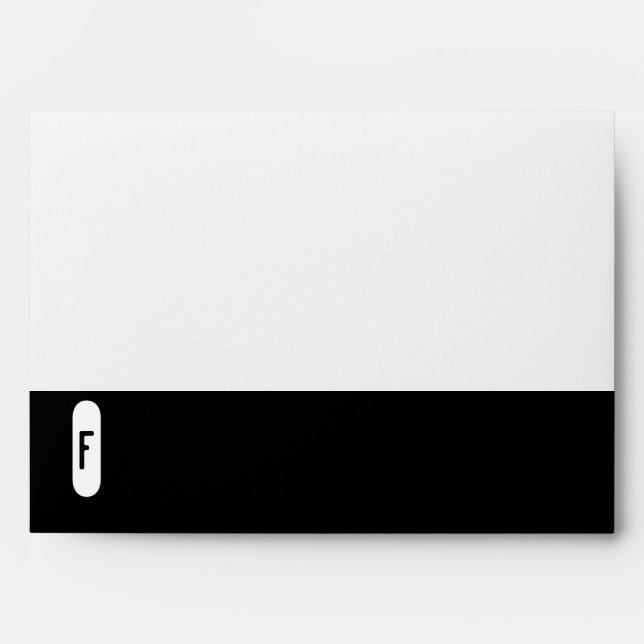 Black white monogram mod trendy envelope (Front)