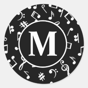 micro notes de musique monochrome - TenStickers