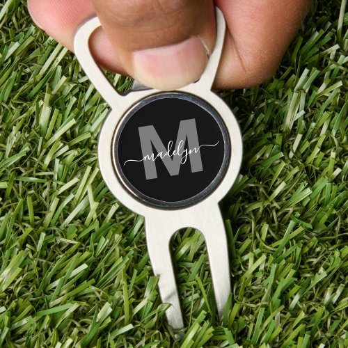 Black White Monogram Name Initials Personalized