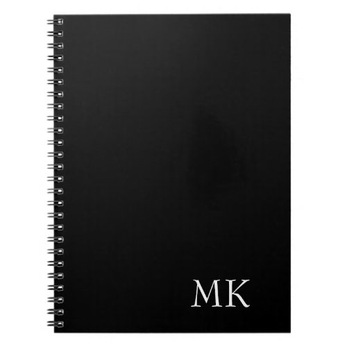 Black White Monogram  Notebook