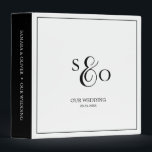 Black & White Monogram | Wedding Album 3 Ring Binder<br><div class="desc">Our modern simple monogrammed wedding album features a contemporary minimalist design, showcasing the newlyweds initials, wedding date and a fully customizable message on the spine. Use this album to highlight your dating, engagement and wedding memories, or, feature snapshots from your wedding photo booth, your honeymoon, and more! This simple wedding...</div>