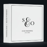 Black & White Monogram | Wedding Album 3 Ring Binder<br><div class="desc">Our modern simple monogrammed wedding album features a contemporary minimalist design, showcasing the newlyweds initials, wedding date and a fully customizable message on the spine. Use this album to highlight your dating, engagement and wedding memories, or, feature snapshots from your wedding photo booth, your honeymoon, and more! This simple wedding...</div>