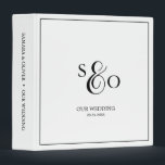 Black & White Monogram | Wedding Album 3 Ring Binder<br><div class="desc">Our modern simple monogrammed wedding album features a contemporary minimalist design, showcasing the newlyweds initials, wedding date and a fully customizable message on the spine. Use this album to highlight your dating, engagement and wedding memories, or, feature snapshots from your wedding photo booth, your honeymoon, and more! This simple wedding...</div>