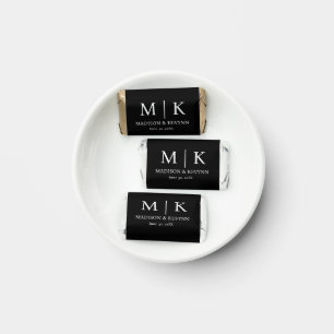 Black & White Monogram Wedding Hershey's Miniatures