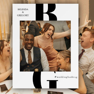 Black & White Monogram Wedding Photo Prop Frame Foam Board