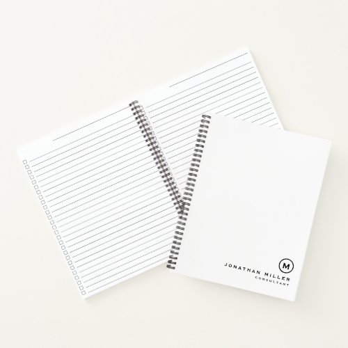 Black White Monogrammed Checklist Notebook