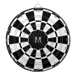 Black & White Monogrammed Dart Board