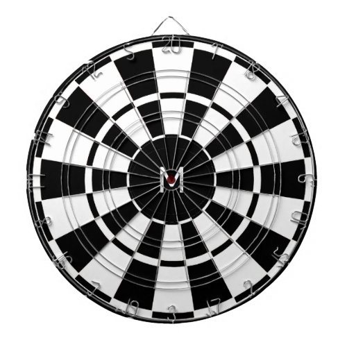 Black  White Monogrammed Dart Board