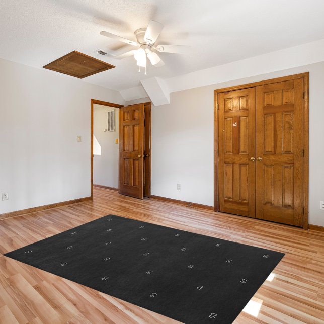 Black white monogrammed pattern rug (Creator Uploaded)