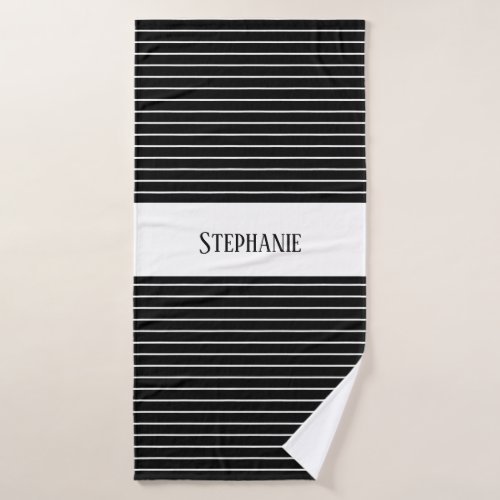 Black White Monograms Camouflage Stripes Patterns Bath Towel