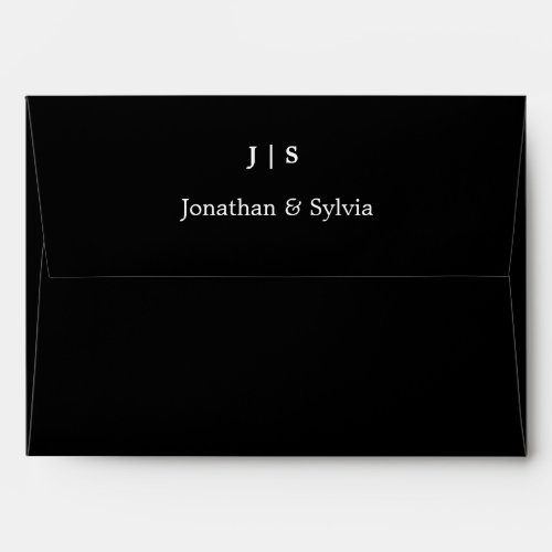 Black White Monograms Name Initials Weddings Cool Envelope
