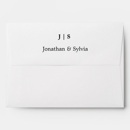 Black White Monograms Weddings Name Initials Cool Envelope
