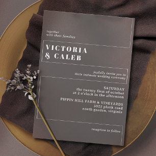 Black & White Moody Modern Minimal Wedding Invitation