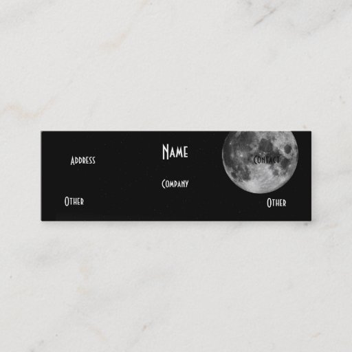 Customizable Black &amp; White Moon Business Card