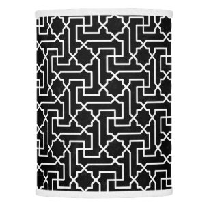 Black & White Moroccan Mosaic Pattern Lamp Shade