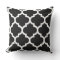 Black & White Moroccan Quatrefoil Outdoor Pillows