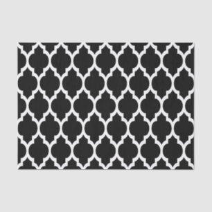 Black White Moroccan Quatrefoil Pattern #4 Tissue Paper