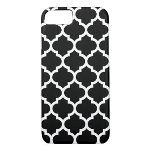 Black White Moroccan Quatrefoil Pattern #5 iPhone 8/7 Case