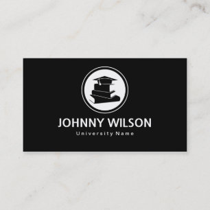 Black & White Mortar Board Graduate Student Calling Card