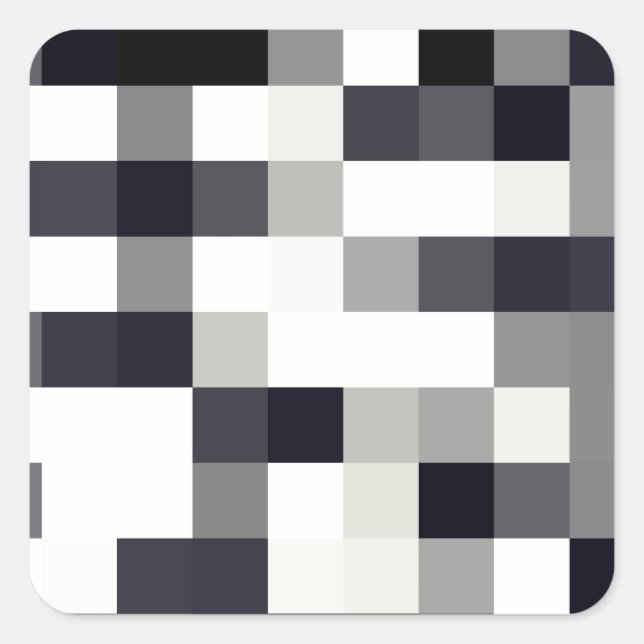 Black & white mosaic square sticker (Front)