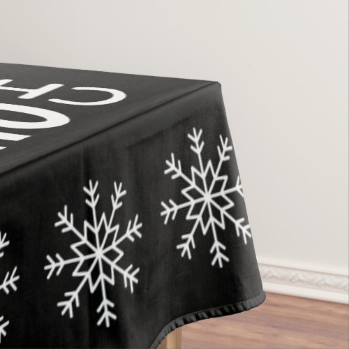 Black  White  Most Wonderful Time Of The Year Tablecloth