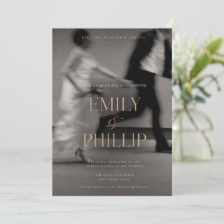 Black White Motion Blur Wedding Invitation