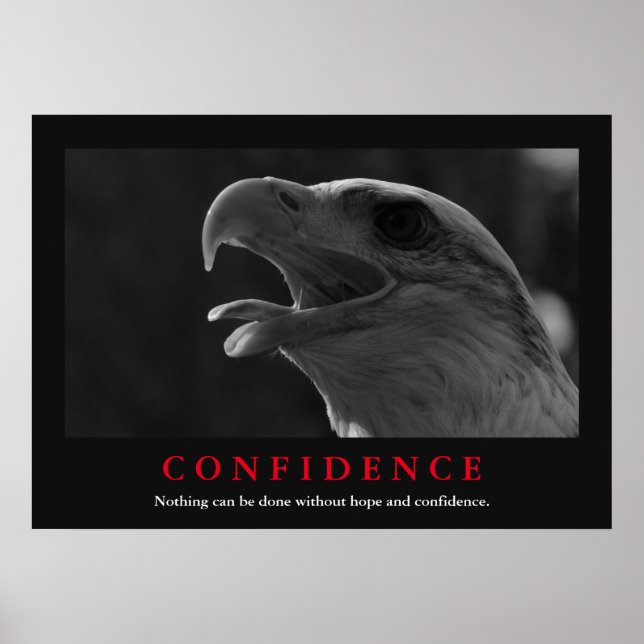 Black & White Motivational Eagle Confidence Quote Poster (Front)